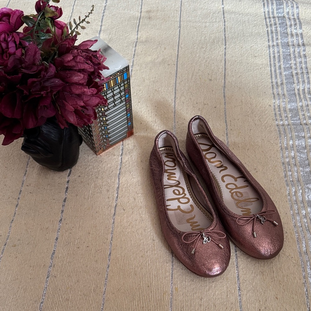 Sam Edelman Rose Gold Metallic Ballet Flats